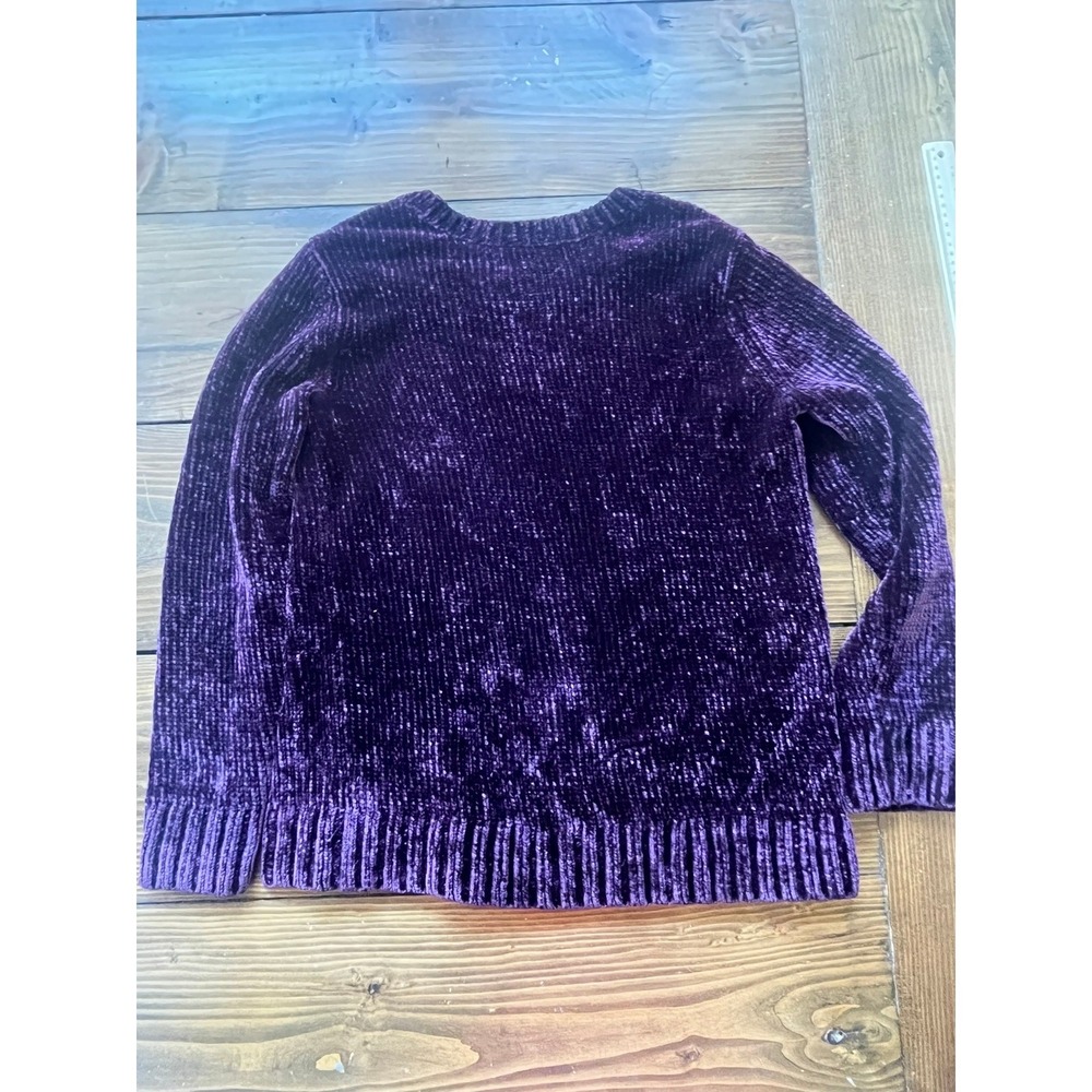 Orvis Classic Collection Womens Purple Chenille Knit Crewneck Sweater Size M - Picture 5 of 5